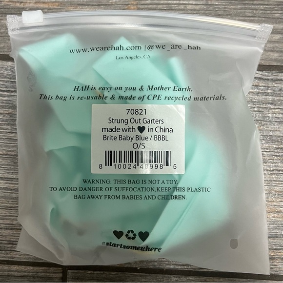 NWT Free People We Are HAH Strung Out Garter Brite Baby Blue OS XS S M L XL - Picture 4 of 9